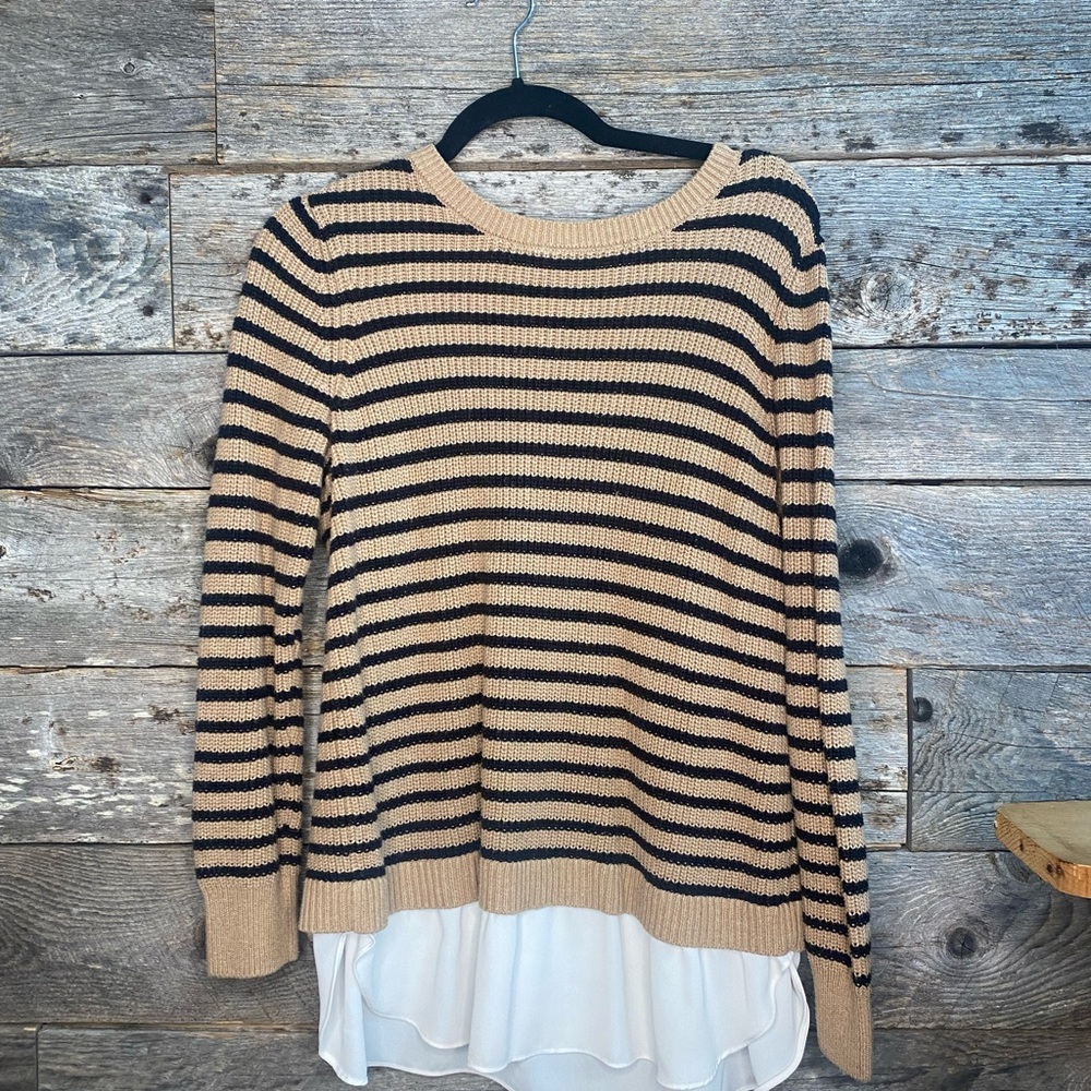 LOFT Layered Striped Sweater
